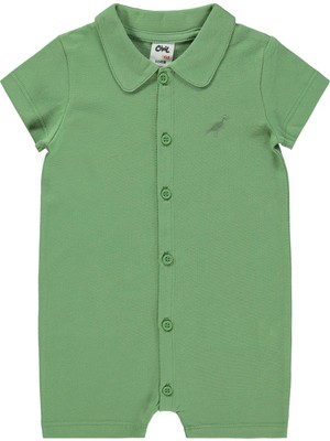 B26Y098 Civil Baby Dinozor Nakışlı 6-18 Ay Tulum - Haki