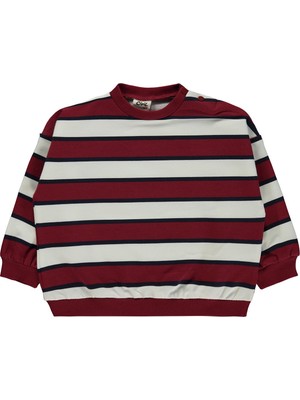 Civil Baby Çizgili 6-18 Ay Sweatshirt - Bordo