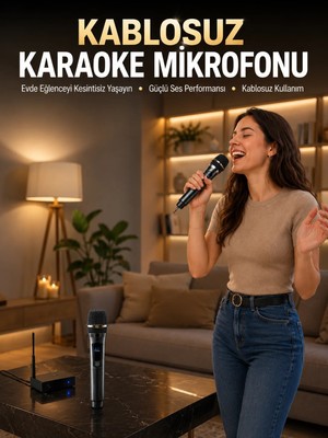 Skygo Profesyonel Kablosuz Mikrofon Seti Çift Mikrofonlu
