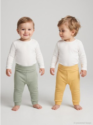 Mini Damla Minidamla Patiksiz Basic 2'li Set 3-12 Ay Tek Alt Bebe - Yeşil