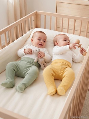 Mini Damla Minidamla Patikli Basic 2'li Set 3-9 Ay Tek Alt Bebe - Yeşil