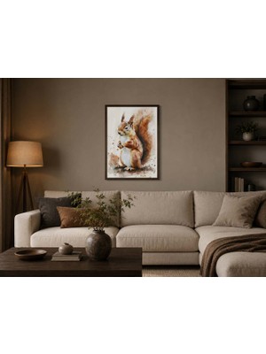 Ti Play Sincap Figürlü Watercolor Duvar Tablosu 50X70CM - Pvc Canlı Uv Baskı Çerçevesiz Tablo