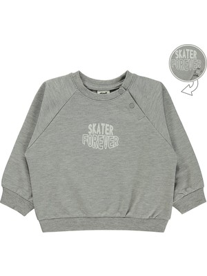 Civil Baby Skater Forever Baskılı 6-18 Ay Sweatshirt - Gri
