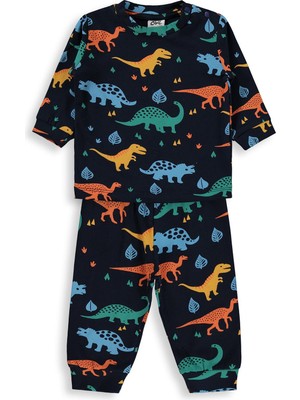 Civil Baby Dinozorlu 6-18 Ay Pijama Takımı - Lacivert
