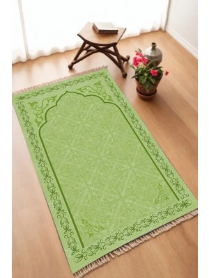 Dekomod Dekoratif Dijital Baskılı Siyah Kaymaz Taban Seccade Namazlık 75X120