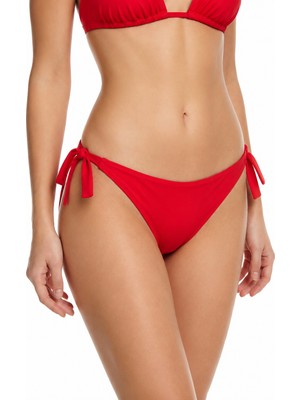 Loya Kırmızı Basic Yandan Bağlamalı Brazilian Tek Alt Bikini