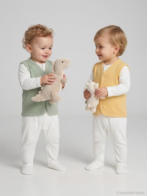 Mini Damla Minidamla Basic 2'li Set 3-12 Ay Yelek - Yeşil