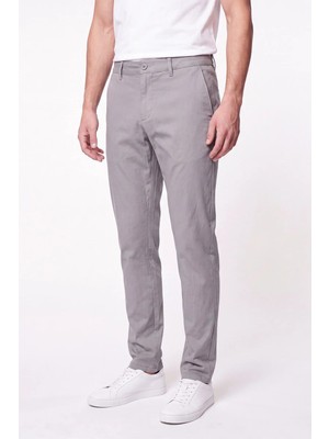 Efor Erkek Comfort Fit Beli Lastikli Esnek Keten Gri Pantolon P 1221