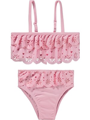 Civil Girls Iki Katlı Lazer 2-12 Yaş Mayo Set - Pembe