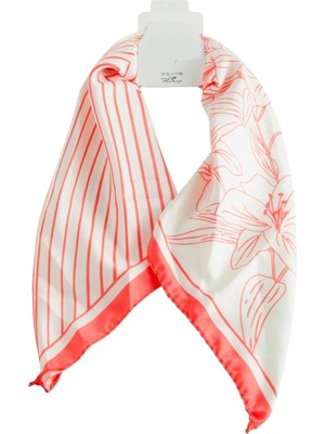 MiraLive Çiçek Desenli Zr Saten Fular 50*50 cm