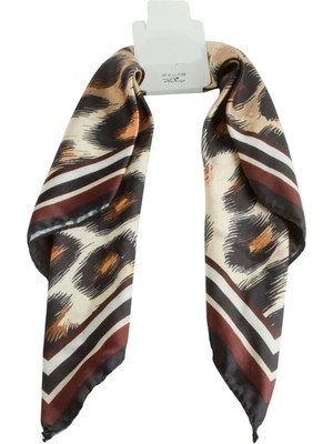 MiraLive Leopar Desenli Saten Fular 50*50 cm