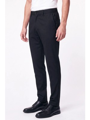 Efor Erkek Comfort Fit Beli Lastikli Esnek Pamuk Siyah Jogger Pantolon P 1222