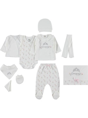 Civil Baby Princess Baskılı 10 Lu  Zıbın Setleri - Pudra