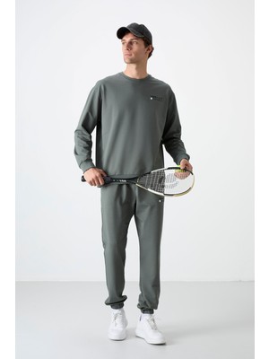 Tommy Life Çağla Casual O Yaka Lastik Paça Pamuklu Erkek Standart Kalıp Eşofman Takımı - 85120
