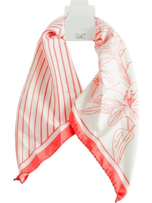 AyrStore Buğz Çiçek Desenli Zr Saten Fular 50*50 cm