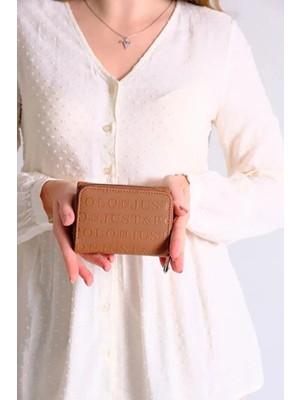Just Polo Kadın Bol Kartlık ve Kağıt Para Bölmeli Bölmeli Fermuarlı & Kapaklı Cüzdan Shopper