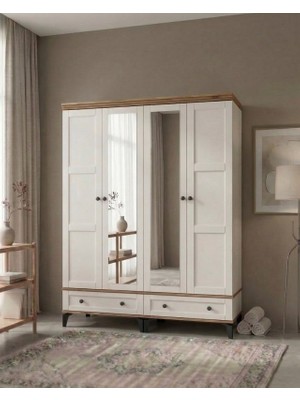 Aydınev Bükreş Mdf Ayanlı 4 Kapaklı Dolap