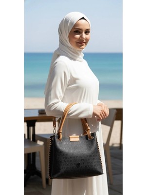 Just Polo Kadın Su Geçirmez Ayarlanabilir Askılı Büyük Boy Lüks Omuz Çantası Shoulder Bag Ebat: 27 x 30 cm