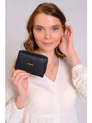 Just Polo Günlük Kombinlere Uygun Kadın 6 Kart Bölmeli Fermuarlı ve Çıtçıt Kapamalı Şık Cüzdan Shopper