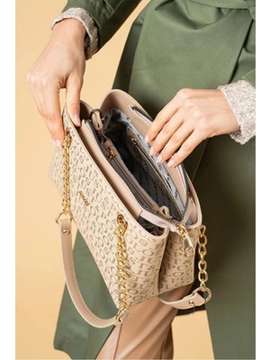 Just Polo Kadın Baskılı Uzun Ayarlanabilir Askılı Şık El ve Omuz Çantası Shoulder Bag