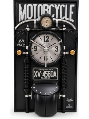 Koreli Motosiklet Tasarımlı Metal Duvar Saati ALK5789