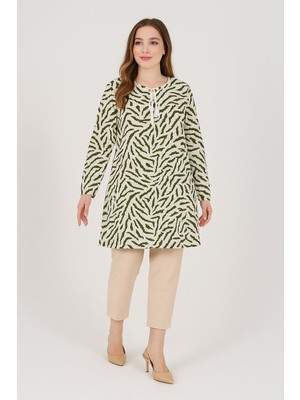 Ravencia Zebra Desenli Kadın Dokuma Tunik