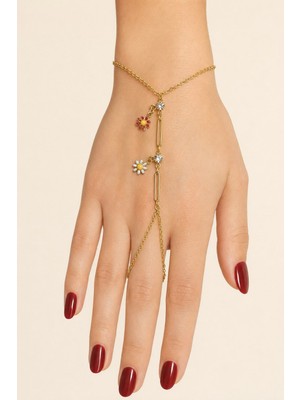 Nkie Jewels Altın Renk Papatya Ataç Çelik Şahmeran - 3905