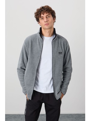 Air Jones Hardy Gri Melanj Standart Kalıp Polar Erkek Sweatshirt - 88299