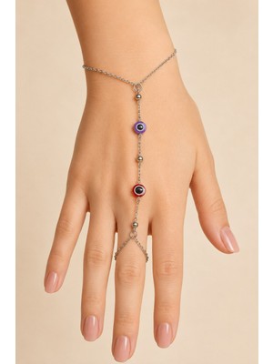 Nkie Jewels Gümüş Renk Göz Çelik Şahmeran - 3880