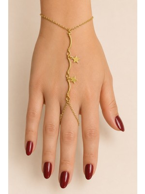 Nkie Jewels Altın Renk Birbirine Ekli Yıldız Çelik Şahmeran - 3903