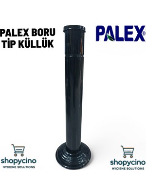 Palex Shopycino Boru Tip Dış Mekan Parlak Siyah Küllük