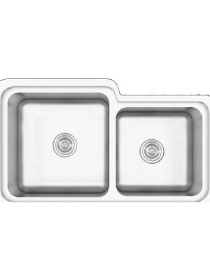 Crauf Evye Lavello Duo | 78CM - Platinum Satin (Inox)
