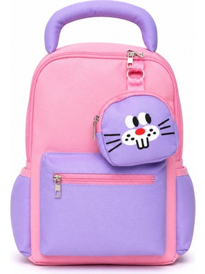 Quovo Kawaii Tarzı Özel Tasarım Anaokulu Su Geçirmez Ortopedık Anaokulu Çantası Kreş Çantası 4-7yaş