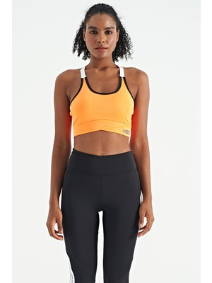 Tommy Life Neon Turuncu Sırt Detaylı Askılı Dar Kalıp Kadın Büstiyer - 97254