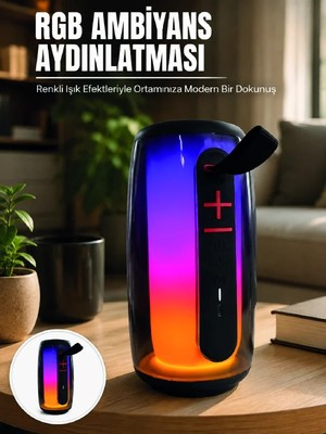 Skygo Bluetooth 5.3 RGB LED Işıklı Taşınabilir Hoparlör USB TF Kart AUX Destekli