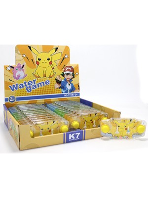Koreli Pikachu Baskılı Sulu Oyun - Şeffaf Gövdeli Dikdörtgen El Konsolu Su Oyunu ALK3990