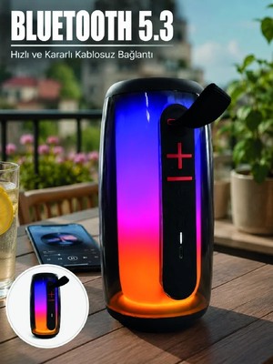 Skygo RGB LED Taşınabilir Bluetooth Speaker Güçlü Bas Ses Type-C Şarj Girişli