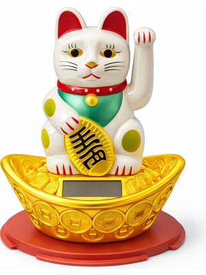 Koreli Güneş Enerjili Sallanan Şans Kedisi - Maneki Neko ALK4522