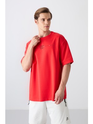 Tommy Life Fiesta Pamuklu Kalın Yumuşak Dokulu Oversize Fit Baskılı Erkek T-Shirt - 88323