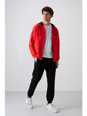 Tommy Life Fiesta - Siyah Pamuklu Kalın Yumuşak Dokulu Comfort Fit Baskılı Erkek Eşofman Takım - 85236