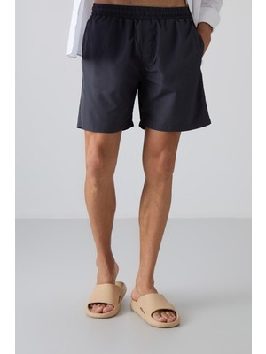 Tommy Life Antrasıt Hızlı Kuruyan Standart Fit Erkek Deniz Şortu - 81237