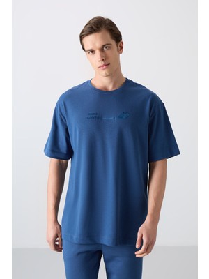 Tommy Life Parlament Pamuklu Kalın Yumuşak Dokulu Oversize Fit Baskılı Erkek T-Shirt - 88330