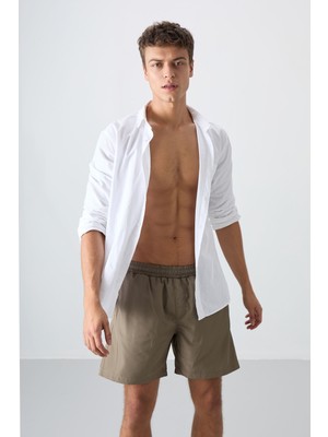 Tommy Life Camel Hızlı Kuruyan Standart Fit Erkek Deniz Şortu - 81237