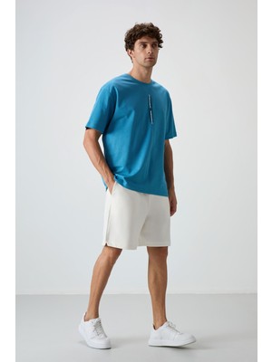 Air Jones Ekru Pamuklu Kalın Yumuşak Dokulu Comfort Fit Basic Erkek Şort - 81274