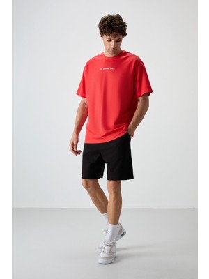 Air Jones Siyah Pamuklu Kalın Yumuşak Dokulu Comfort Fit Basic Erkek Şort - 81274