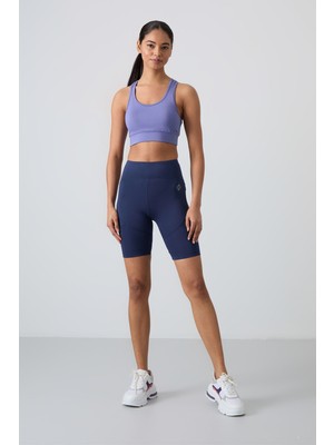 Tommy Life İndigo Esnek Standart Fit Performans Kadın Biker Tayt - 91013