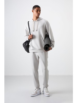 Air Jones Taş Pamuklu Kalın Yumuşak Dokulu Comfort Fit Nakışlı Erkek Eşofman Takım - 85255