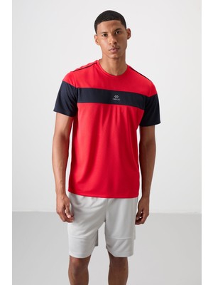 Tommy Life Kırmızı Nefes Alan Dokulu İnce Esnek Standart Fit Erkek Performans T-Shirt - 88396