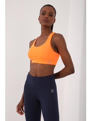 Tommy Life Neon Oranj Sırt Detaylı Dar Kalıp U Yaka Kadın Spor Büstiyer - 97120