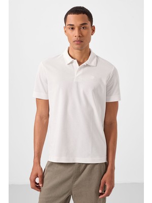 Tommy Life Ekru Standart Kalıp Basic Polo Yaka Erkek T-Shirt - 87748